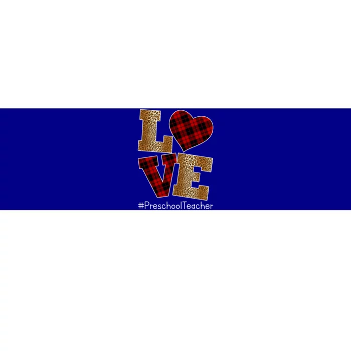 Love Plaid Red Leopard Preschool Teacher Valentines Day Gift Bumper Sticker