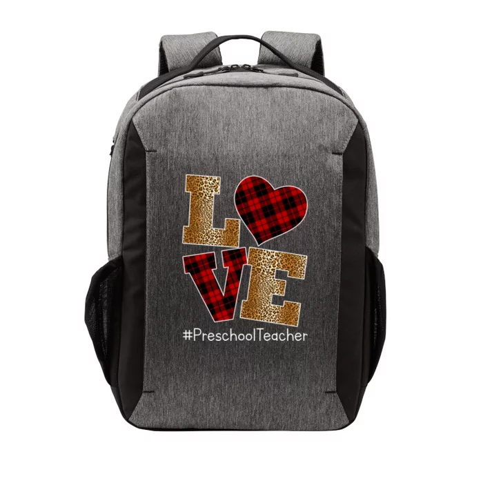 Love Plaid Red Leopard Preschool Teacher Valentines Day Gift Vector Backpack