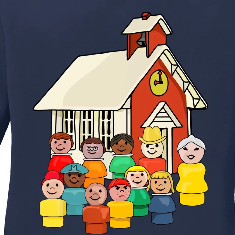 Little People School House Ladies Long Sleeve Shirt