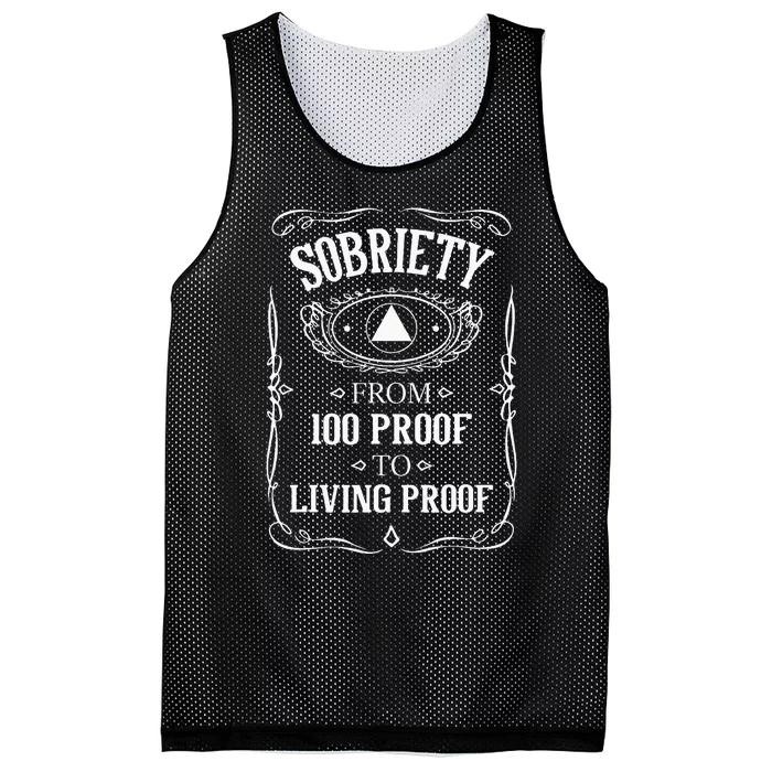 Living Proof Sobriety Anniversary Sober AA NA Recovery Mesh Reversible Basketball Jersey Tank