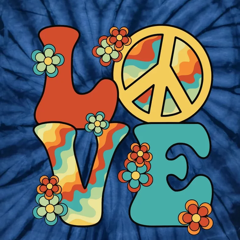 Love Peace Sign 60s 70s Costume Party Outfit Groovy Hippie Tie-Dye T-Shirt