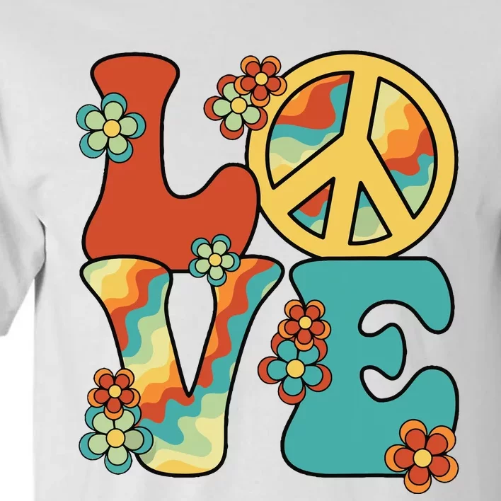 Love Peace Sign 60s 70s Costume Party Outfit Groovy Hippie Tall T-Shirt