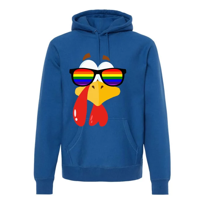 Lgbt Pride Sunglasses Rainbow Turkey Proud Lgbt Thanksgiving Premium Hoodie