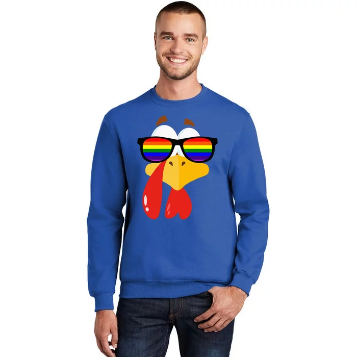 Lgbt Pride Sunglasses Rainbow Turkey Proud Lgbt Thanksgiving Tall Sweatshirt