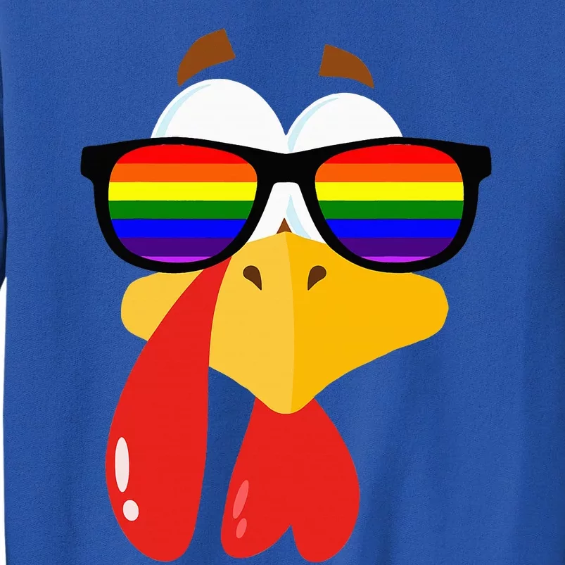 Lgbt Pride Sunglasses Rainbow Turkey Proud Lgbt Thanksgiving Tall Sweatshirt