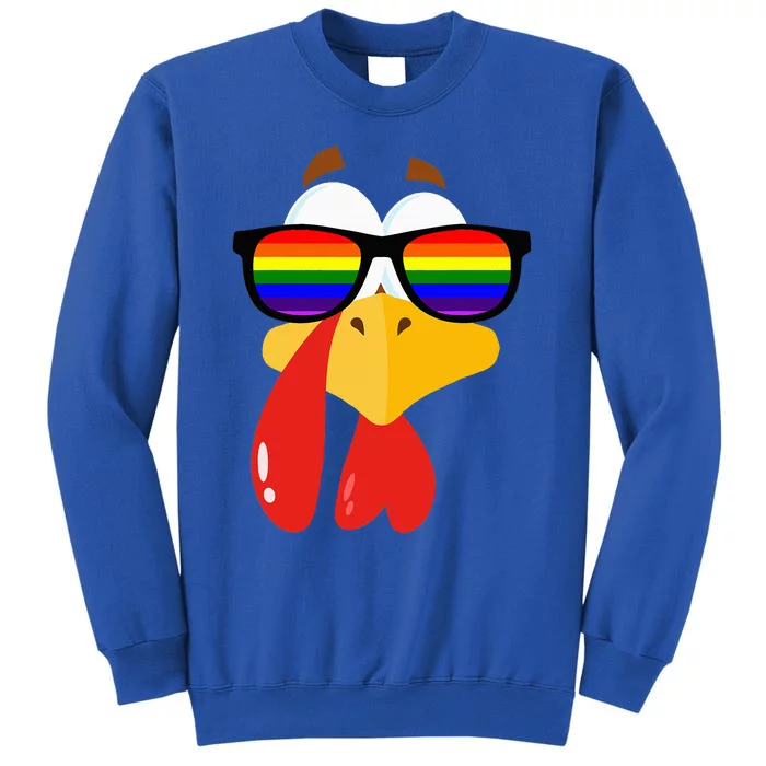 Lgbt Pride Sunglasses Rainbow Turkey Proud Lgbt Thanksgiving Tall Sweatshirt