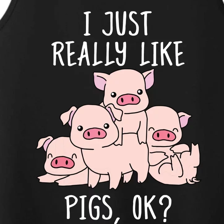 Love Pig Shirts Women Pig Gifts Pigs Cute Swine Performance Tank