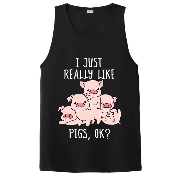 Love Pig Shirts Women Pig Gifts Pigs Cute Swine Performance Tank