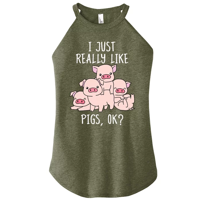 Love Pig Shirts Women Pig Gifts Pigs Cute Swine Women’s Perfect Tri Rocker Tank