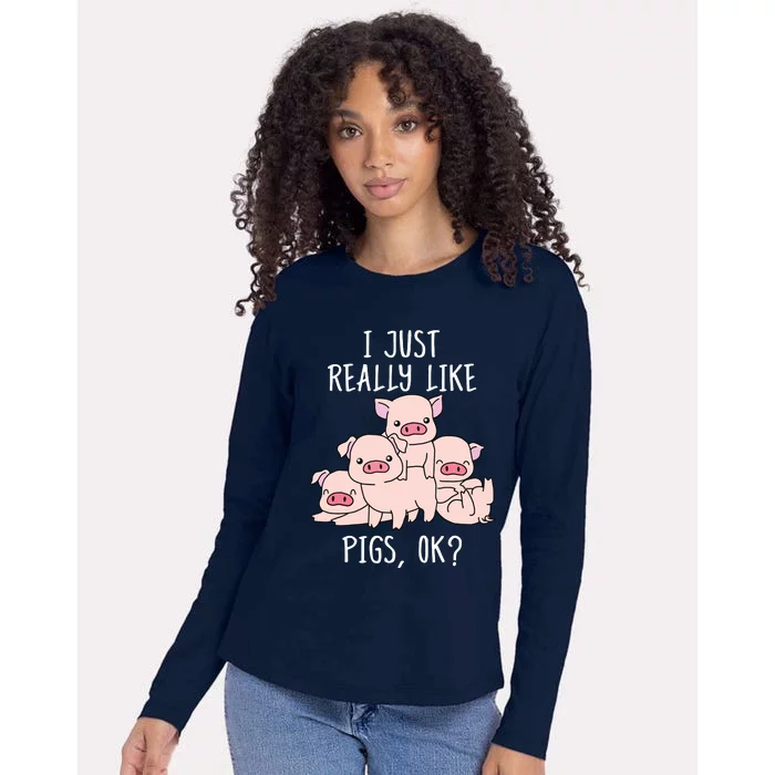 Love Pig Shirts Women Pig Gifts Pigs Cute Swine Womens Cotton Relaxed Long Sleeve T-Shirt