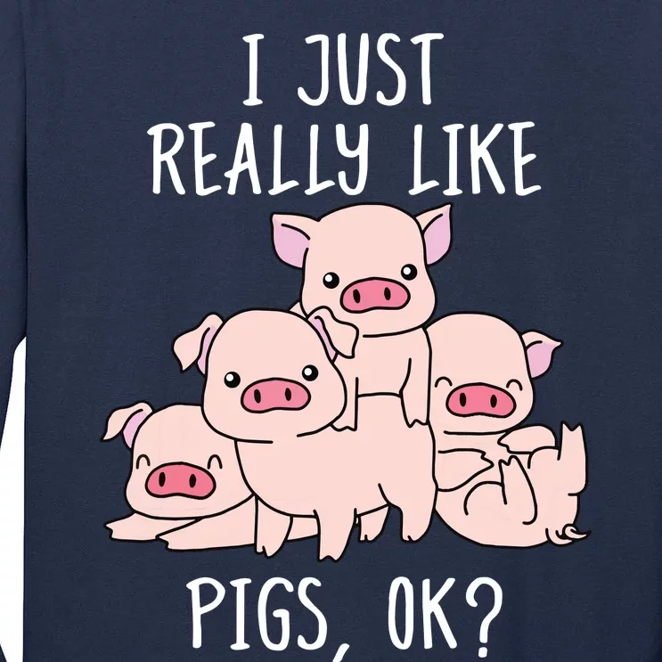 Love Pig Shirts Women Pig Gifts Pigs Cute Swine Tall Long Sleeve T-Shirt