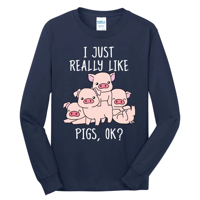 Love Pig Shirts Women Pig Gifts Pigs Cute Swine Tall Long Sleeve T-Shirt