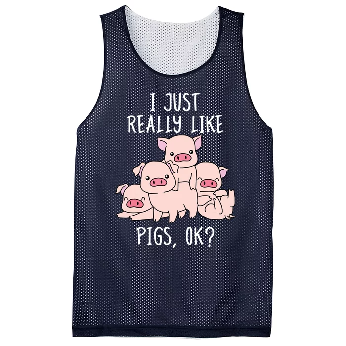 Love Pig Shirts Women Pig Gifts Pigs Cute Swine Mesh Reversible Basketball Jersey Tank