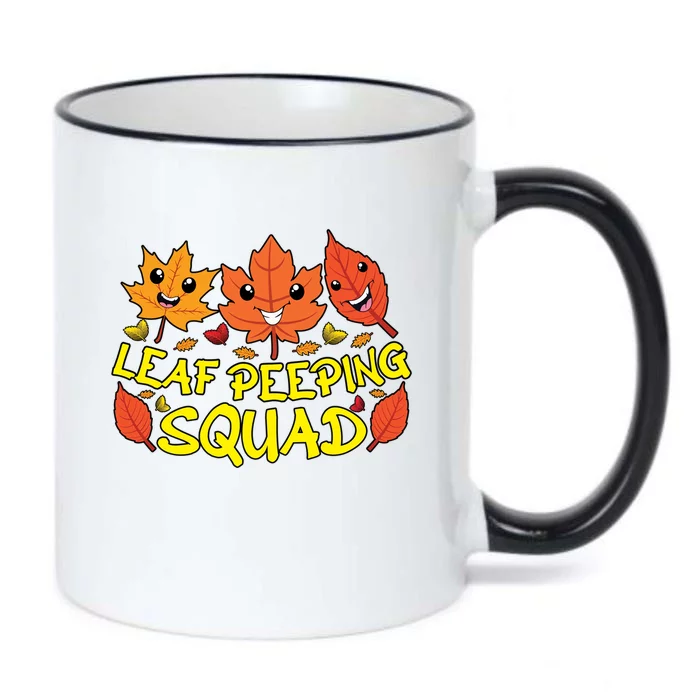 Leaf Peeping Squad Kawaii Autumn Foliage Maple Leaf Black Color Changing Mug