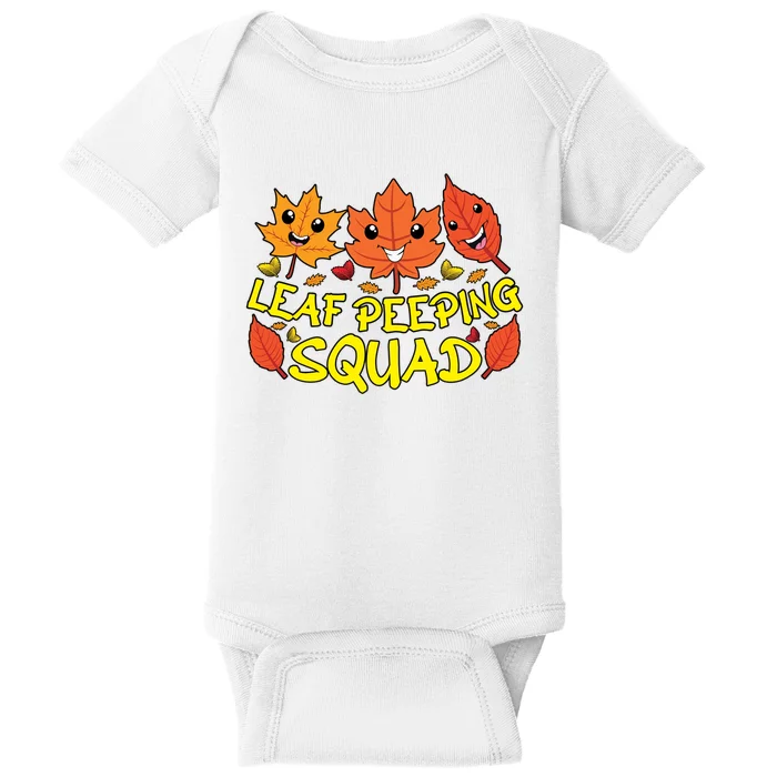 Leaf Peeping Squad Kawaii Autumn Foliage Maple Leaf Baby Bodysuit