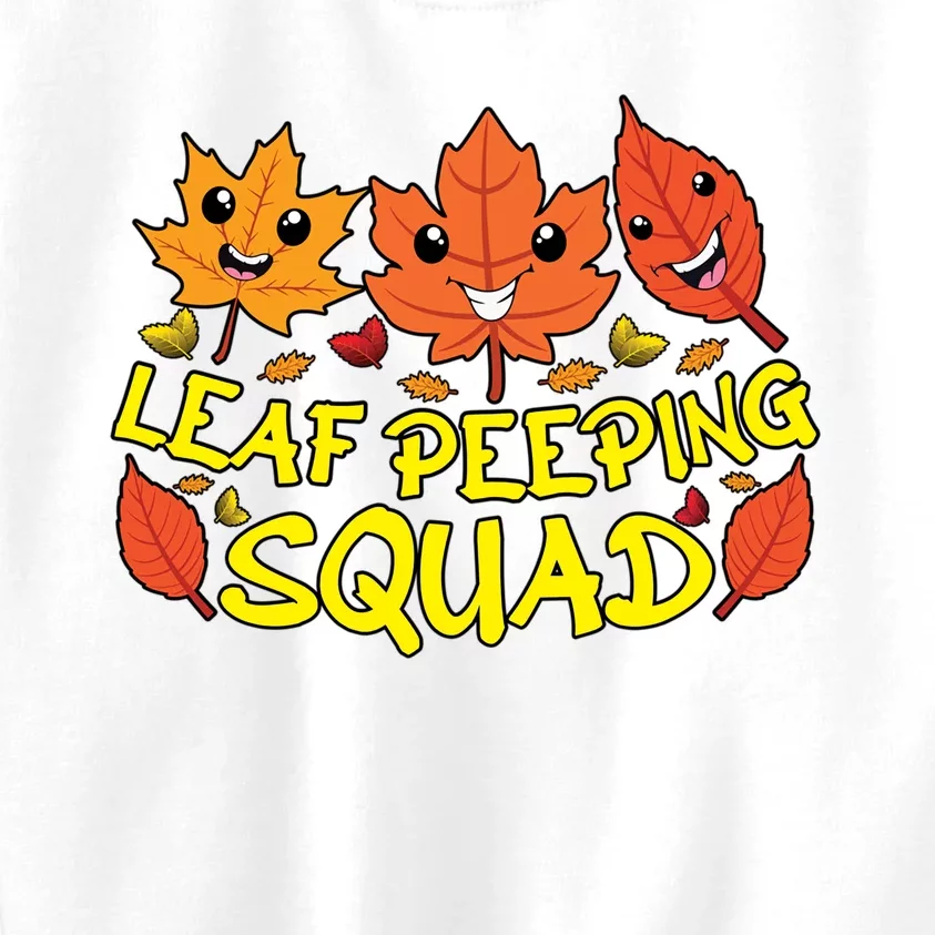 Leaf Peeping Squad Kawaii Autumn Foliage Maple Leaf Kids Sweatshirt