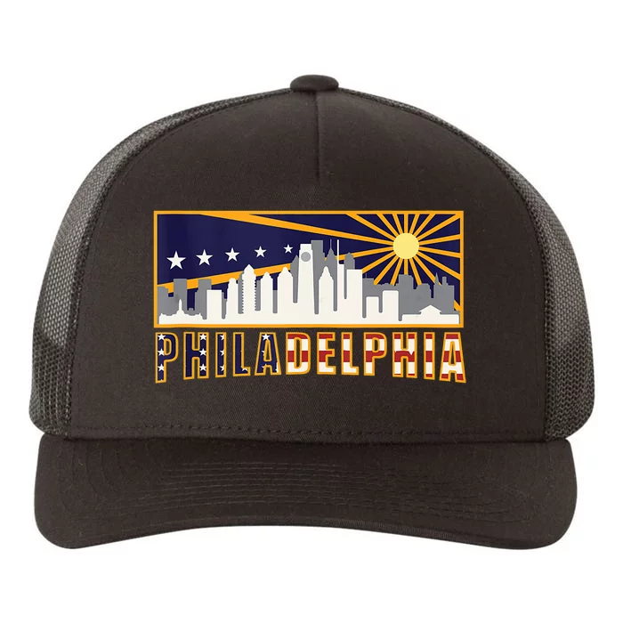 Love Philadelphia Skyline Downtown Cityscape Philly Souvenir Yupoong Adult 5-Panel Trucker Hat