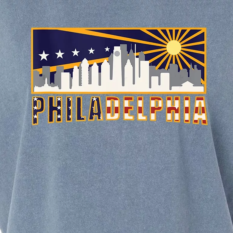 Love Philadelphia Skyline Downtown Cityscape Philly Souvenir Garment-Dyed Women's Muscle Tee