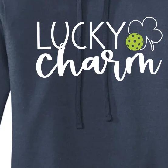 Lucky Pickleball Sport St Patricks Day Charm Irish Clover Women's Pullover Hoodie