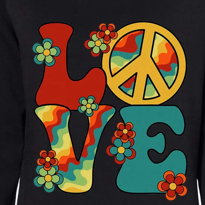 Love Peace Sign 60S 70S Costume Party Outfit Groovy Hippie Womens California Wash Sweatshirt