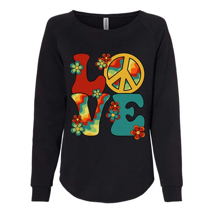 Love Peace Sign 60S 70S Costume Party Outfit Groovy Hippie Womens California Wash Sweatshirt