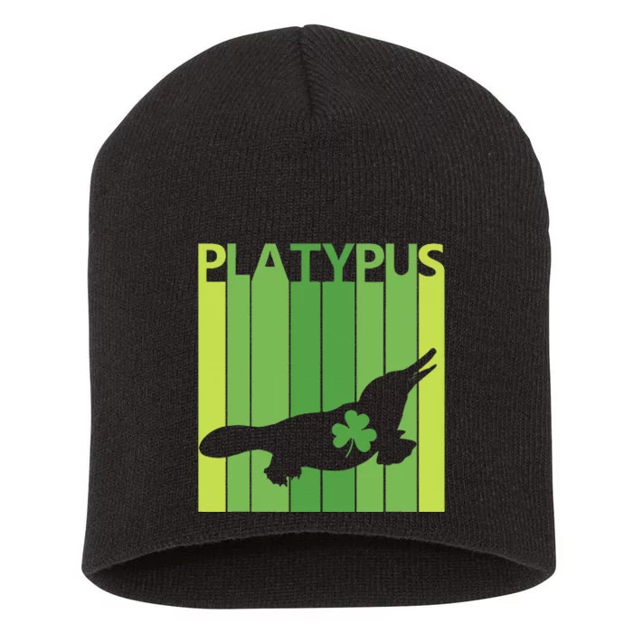 Lucky Platypus St Patrick's Day Irish Gift Short Acrylic Beanie