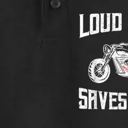 Loud Pipes Saves Lives Biker Dry Zone Grid Performance Polo