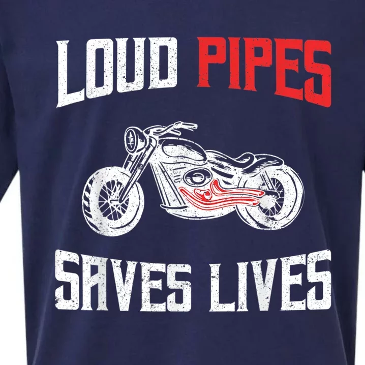 Loud Pipes Saves Lives Biker Sueded Cloud Jersey T-Shirt