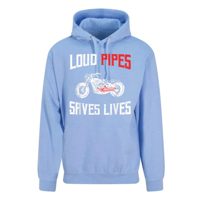 Loud Pipes Saves Lives Biker Unisex Surf Hoodie