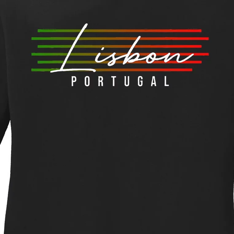 Lisbon Portugal Souvenir Ladies Long Sleeve Shirt