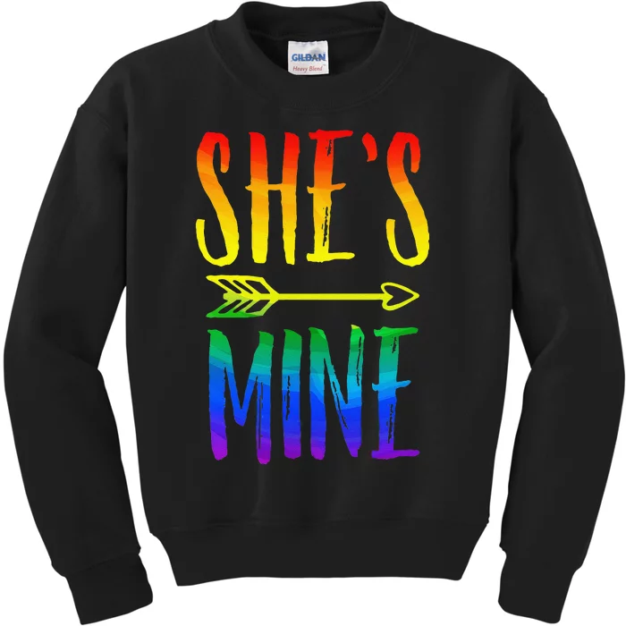 LGBT Pride Shes Mine Im Her Lesbian Couple Matching Lover Kids Sweatshirt