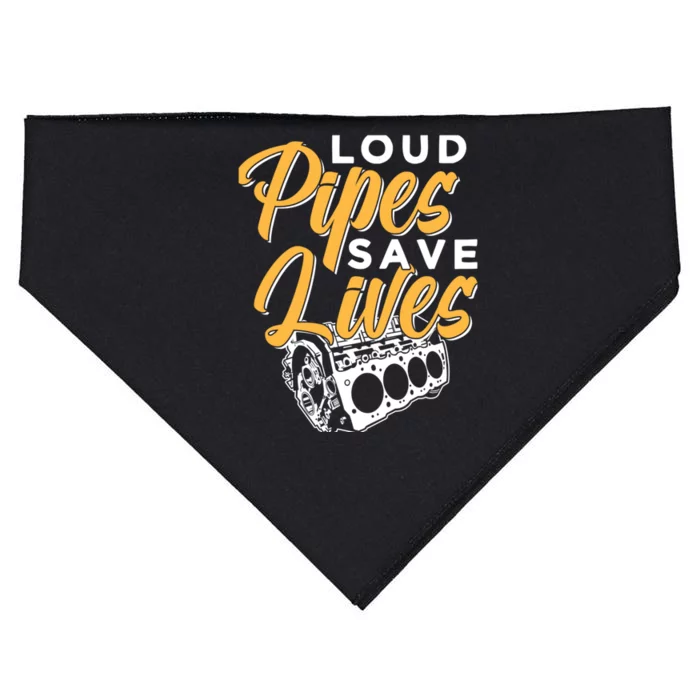 Loud Pipes Save Lives Mechanic Car Tools Garage Hobby Meaningful Gift USA-Made Doggie Bandana