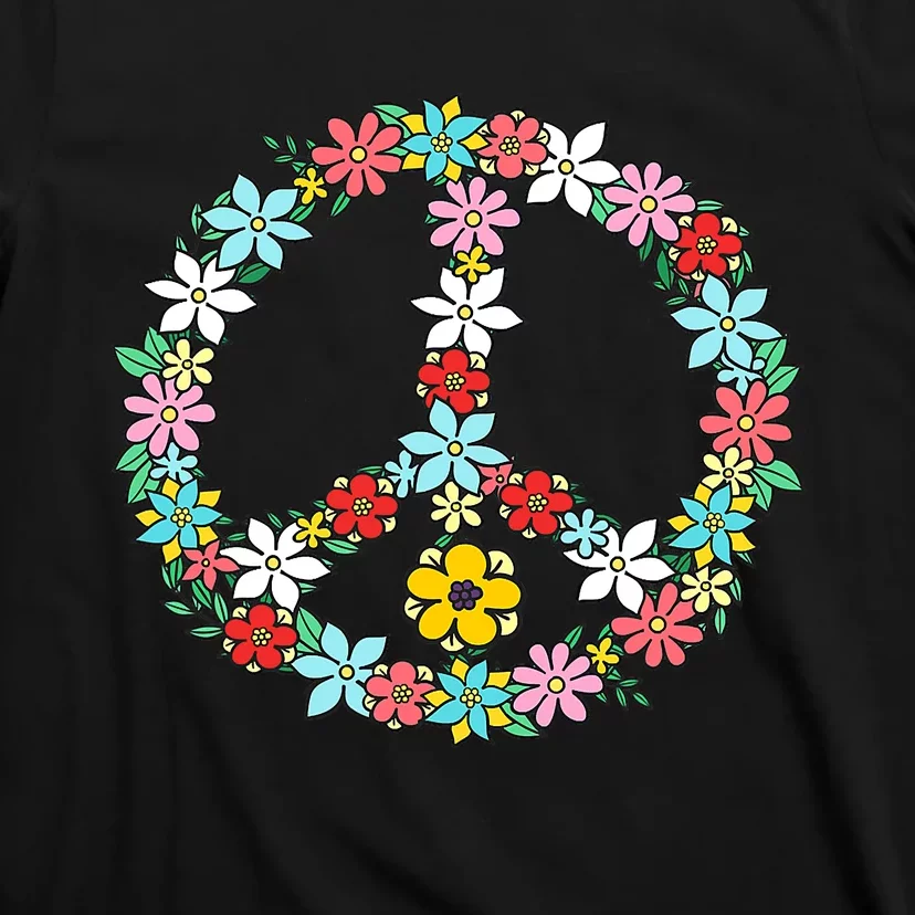 Love Peace Sign 60s 70s Dye Tie Dye Peace hippy tee T-Shirt