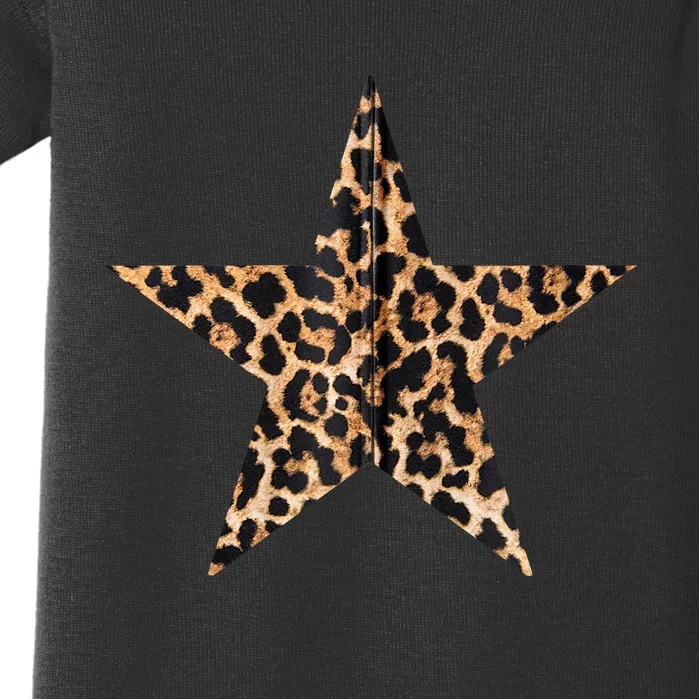 Leopard Print Star Baby Bodysuit