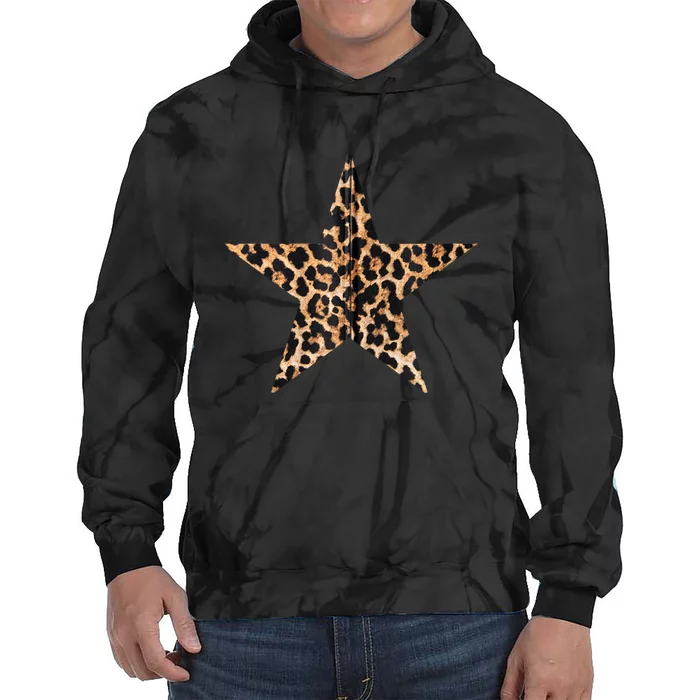 Leopard Print Star Tie Dye Hoodie