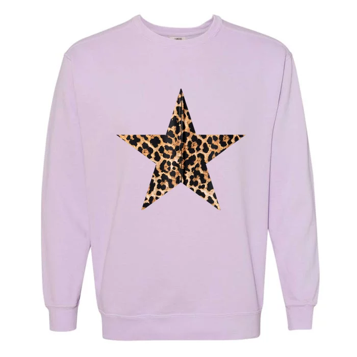 Leopard Print Star Garment-Dyed Sweatshirt