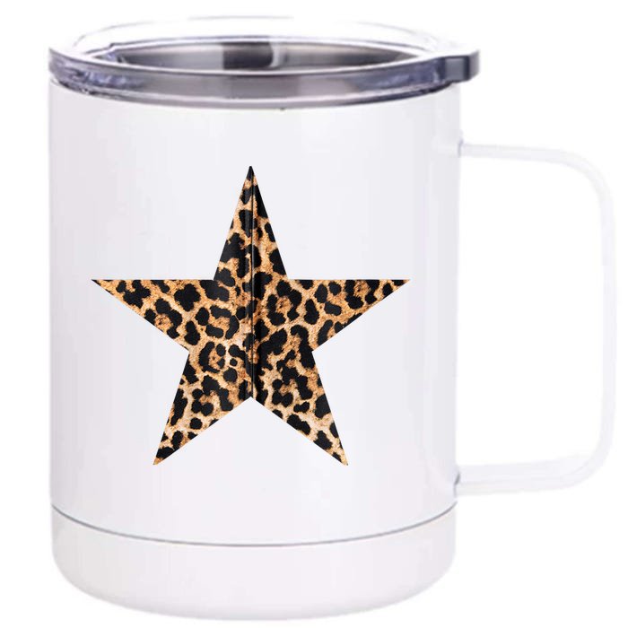 Leopard Print Star Front & Back 12oz Stainless Steel Tumbler Cup