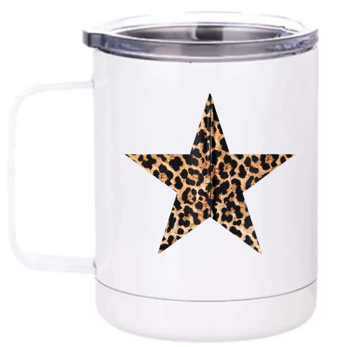 Leopard Print Star Front & Back 12oz Stainless Steel Tumbler Cup