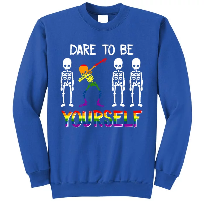 Lgbt Pride Skeleton Dabbing Dare To Be Yourself Outfit Gift Sweatshirt