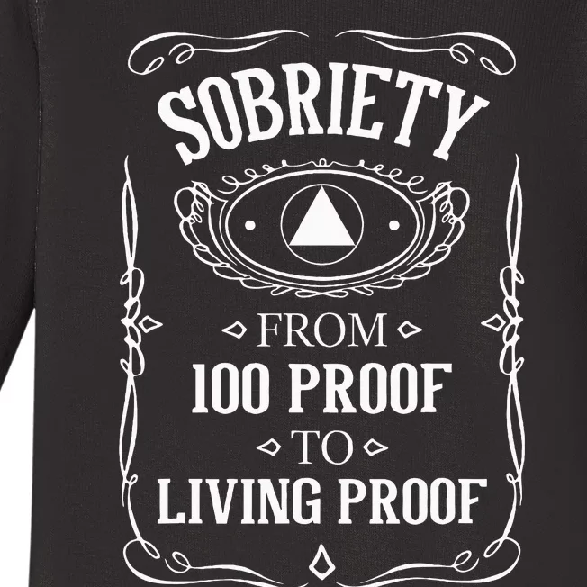 Living Proof Sobriety Anniversary Sober Aa Na Recovery Baby Long Sleeve Bodysuit