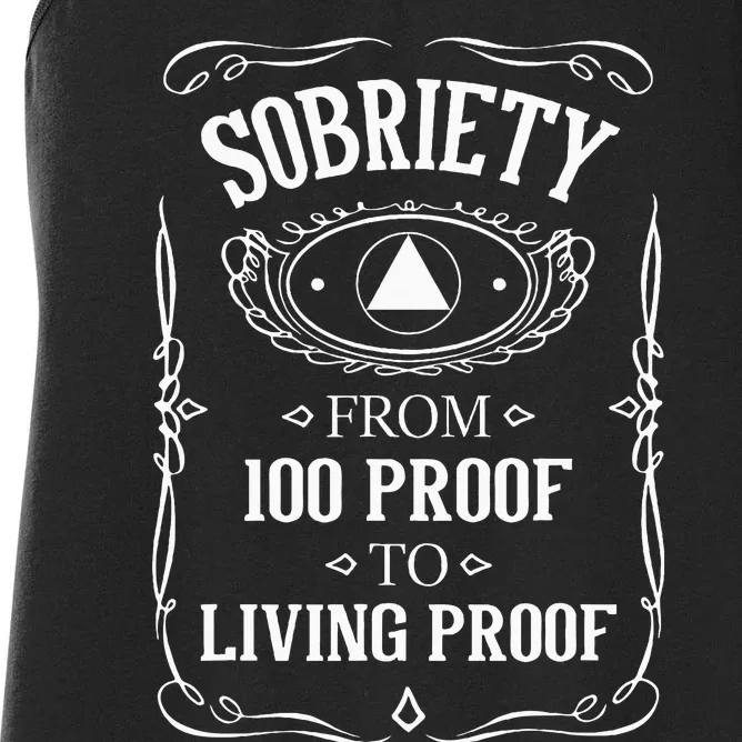 Living Proof Sobriety Anniversary Sober Aa Na Recovery Women's Racerback Tank