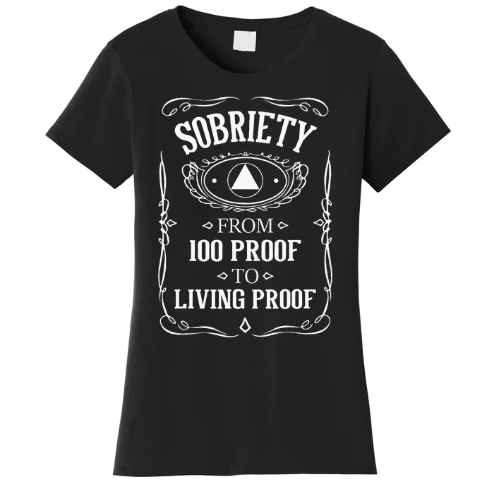 Living Proof Sobriety Anniversary Sober AA NA Recovery Women's T-Shirt