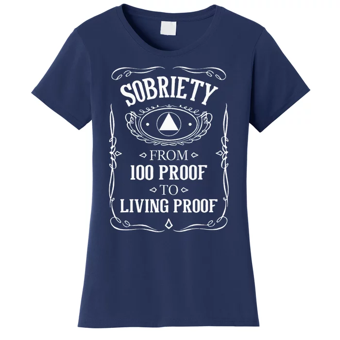 Living Proof Sobriety Anniversary Sober Aa Na Recovery Women's T-Shirt