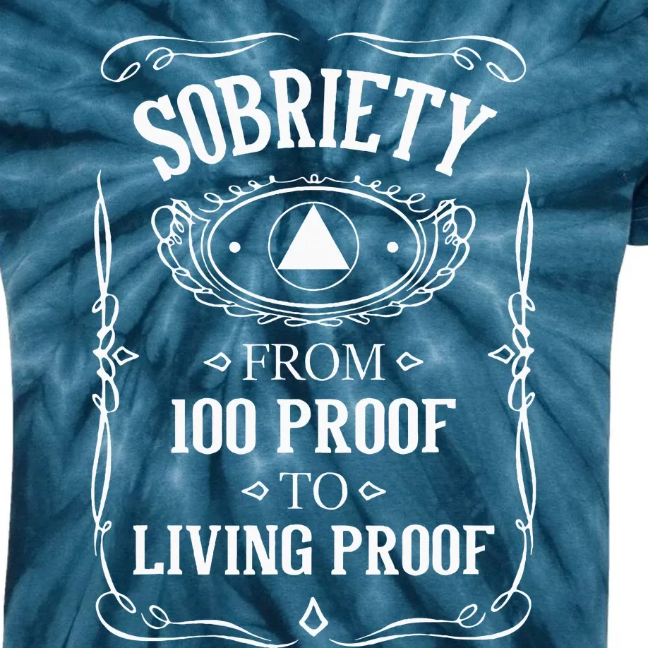 Living Proof Sobriety Anniversary Sober Aa Na Recovery Kids Tie-Dye T-Shirt