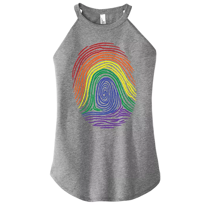 Lgbt Pride Social Movet Fingerprint Gift Women’s Perfect Tri Rocker Tank