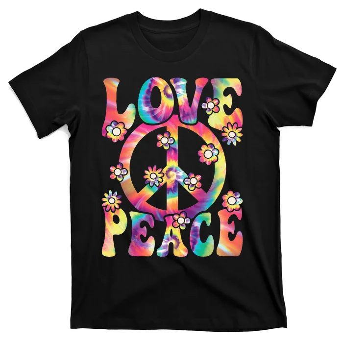 Love Peace Sign 60s 70s Outfit Hippie Costume T-Shirt