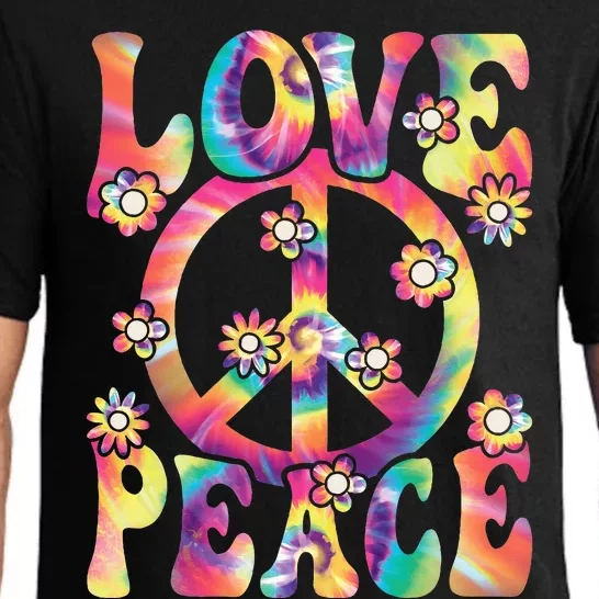 Love Peace Sign 60s 70s Outfit Hippie Costume Pajama Set