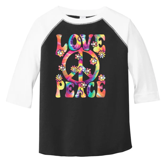 Love Peace Sign 60s 70s Outfit Hippie Costume Toddler Fine Jersey T-Shirt