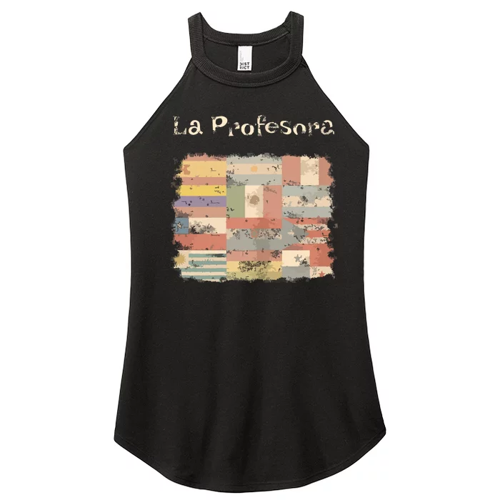 La Profesora Spanish Speaking Country Flags Women’s Perfect Tri Rocker Tank