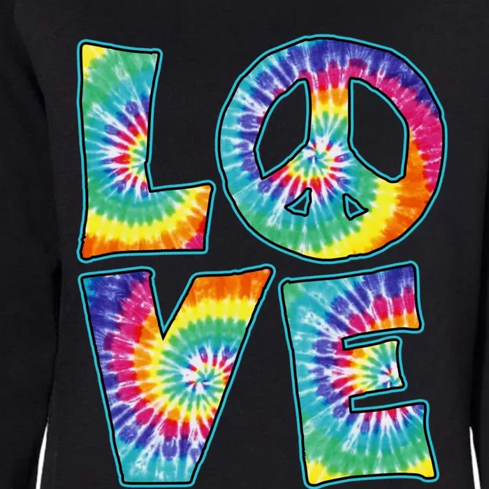 Love Peace Sign 60s 70s Tie Dye Hippie Hippy Funny Gift Womens California Wash Sweatshirt